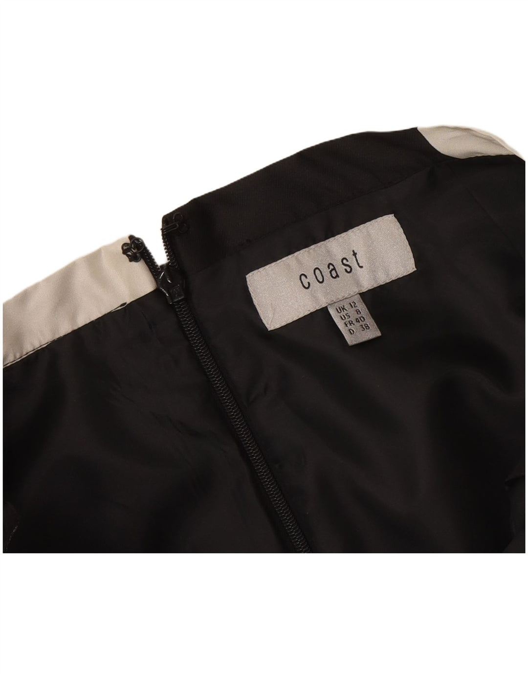 Gonna a trapezio da donna Coast UK 12 media W30 nera geometrica