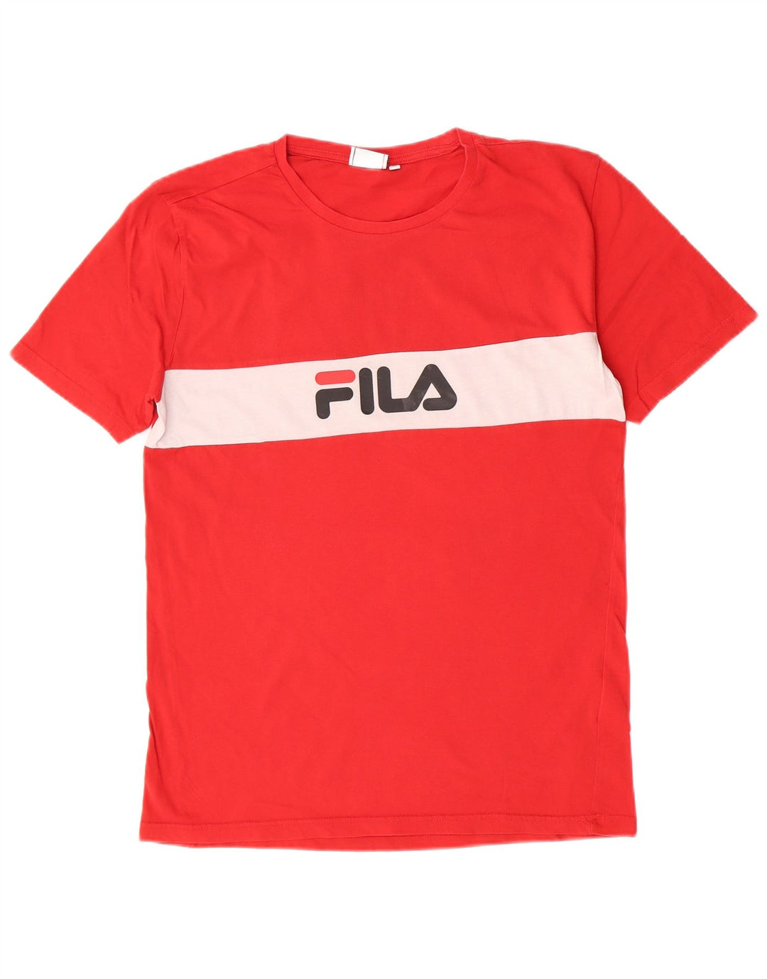 T-shirt grafica da uomo Fila Top in cotone color block rosso medio