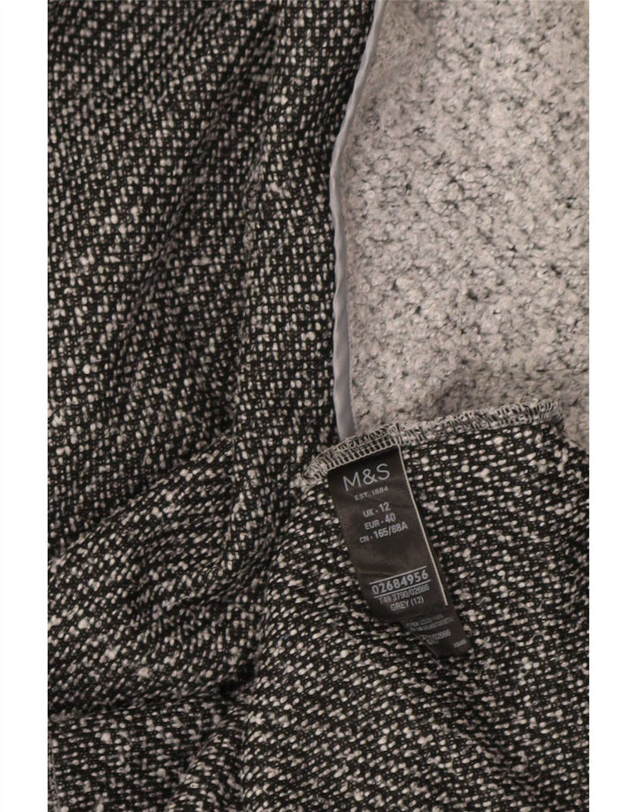 Soprabito aperto da donna Marks & Spencer UK 12 Poliestere screziato grigio medio