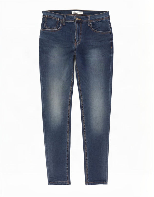Jeans slim da uomo Zara EU 42 Large W32 L29 Cotone blu