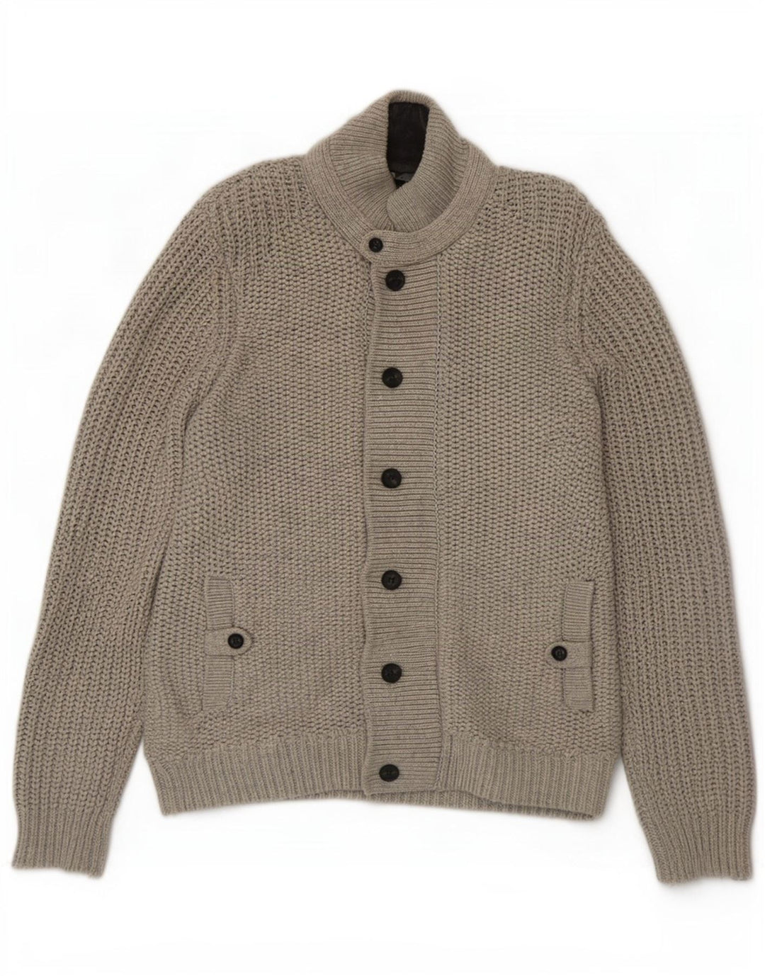 Maglione cardigan da uomo Ted Baker taglia 6 2XL cotone grigio