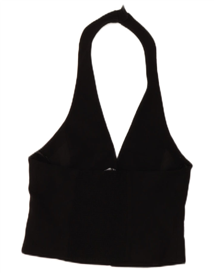 Top corto da donna Zara UK 12 viscosa nera media