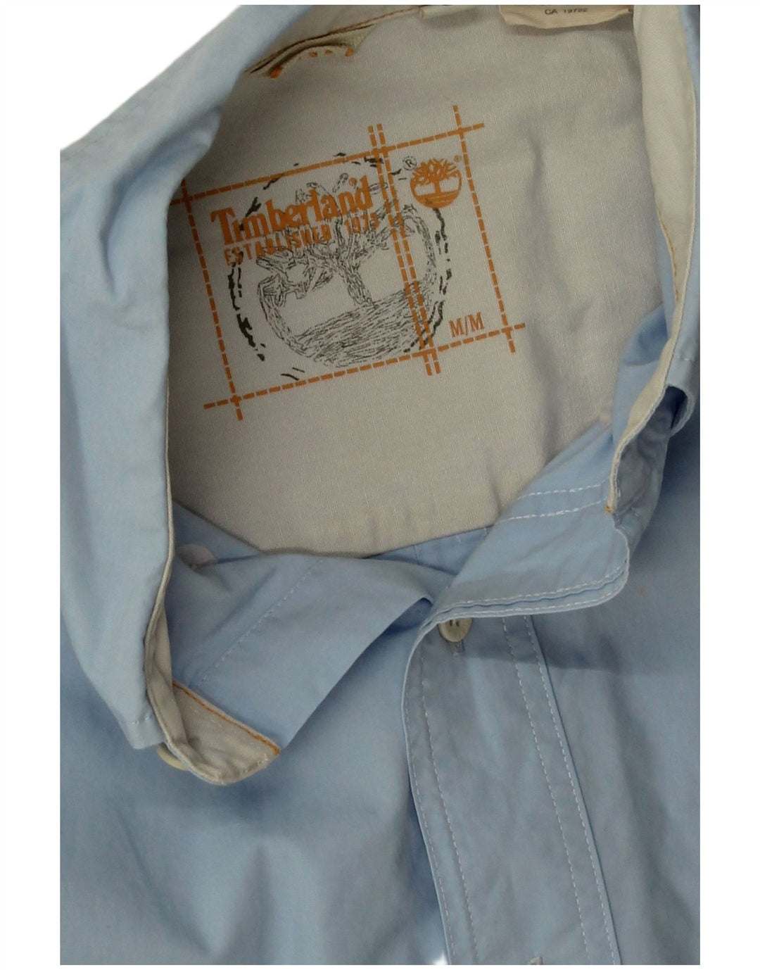 Camicia da uomo Timberland in cotone blu medio