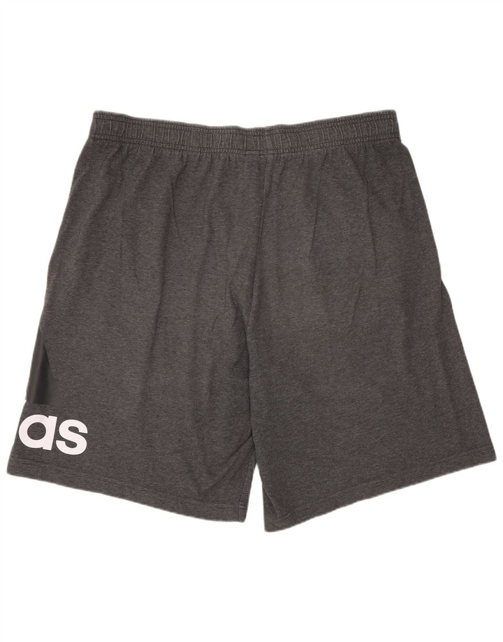 Pantaloncini sportivi grafici da uomo Adidas grandi in cotone grigio