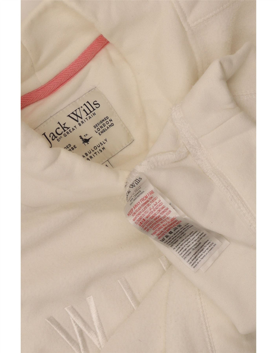 Felpa grafica corta da donna Jack Wills UK 14 grande bianco