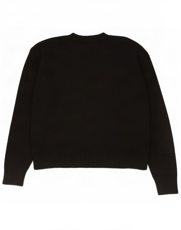 Maglione maglione girocollo oversize da donna Zara UK 10 piccolo poliestere nero
