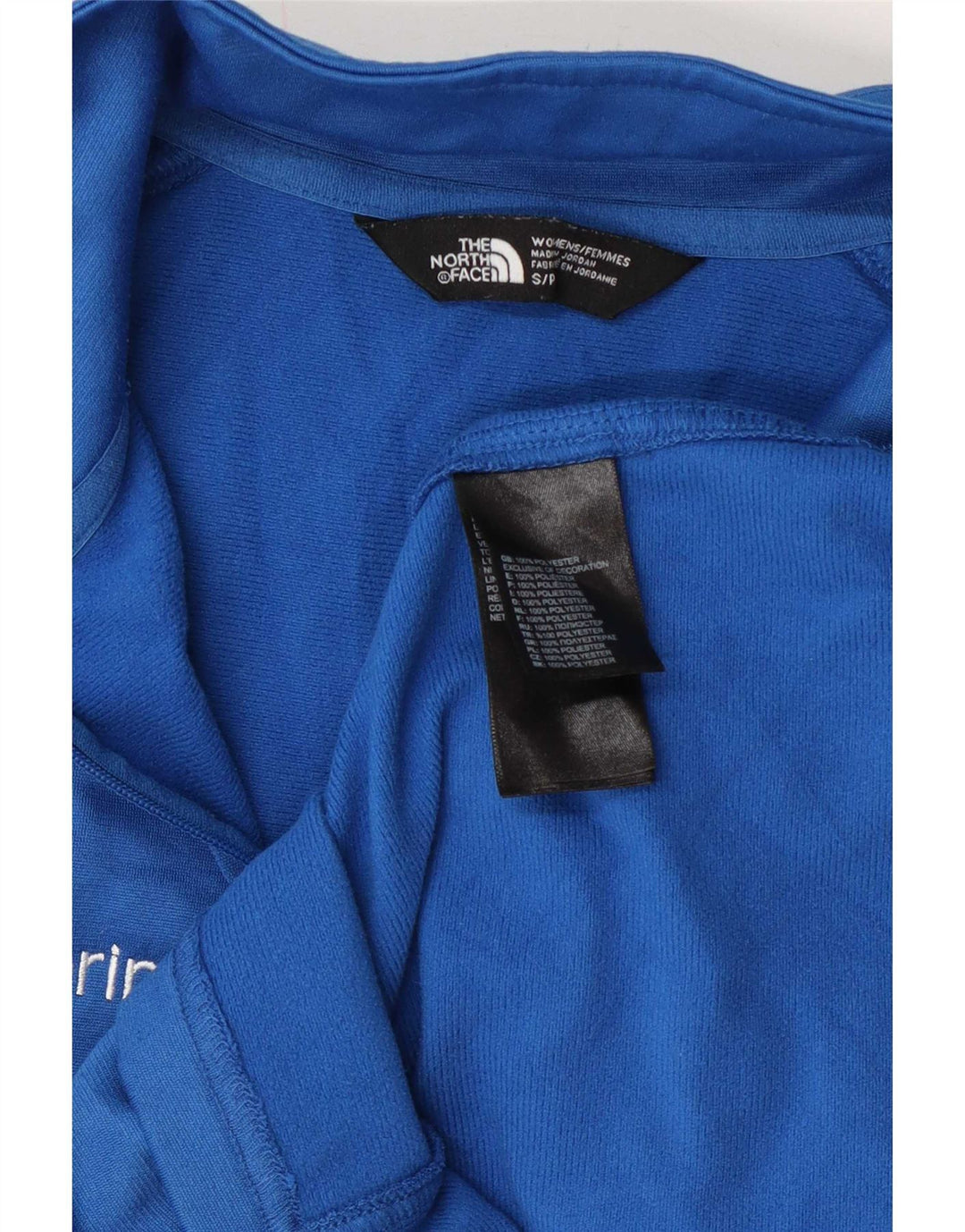 The North Face Maglia da ginnastica da donna con collo e zip, taglia UK 10, piccola, blu