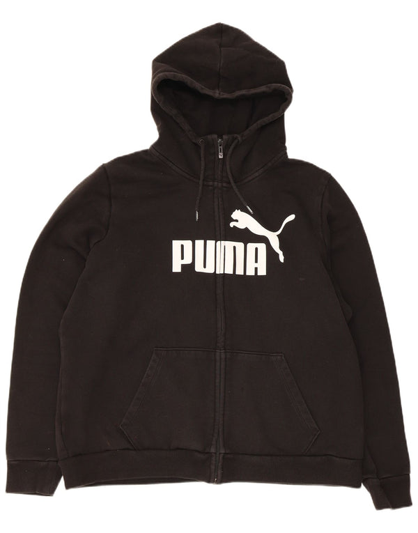 Felpa con cappuccio e zip grafica da donna Puma UK 20 2XL cotone nero