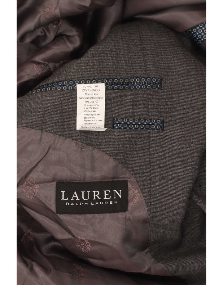Giacca blazer a 2 bottoni lunga da uomo Ralph Lauren UK 46 2XL grigio classico