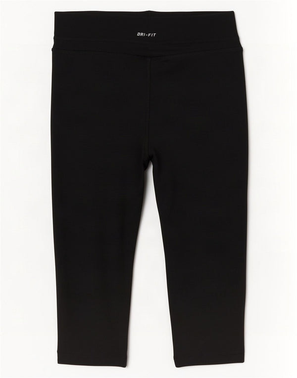Nike Womens Dri Fit Capri Leggings UK 8 Small Black Nylon