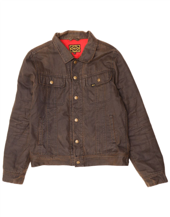 Giacca da donna in cotone cerato Obey UK 14 Cotone marrone medio