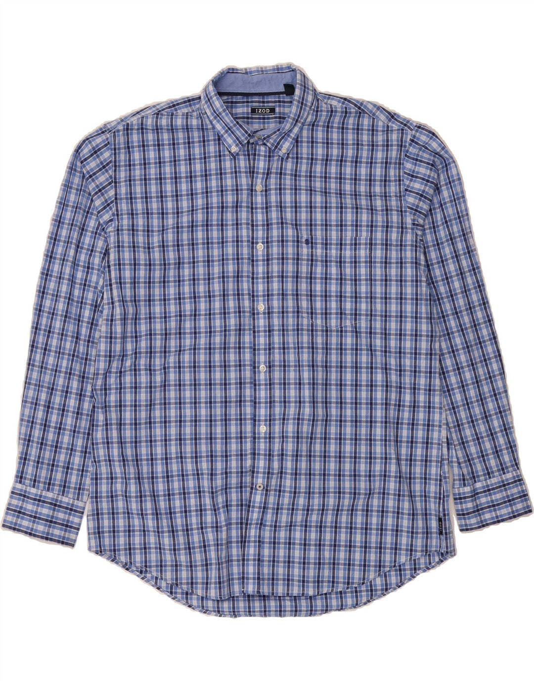 IZOD Mens Shirt XL Blue Check Cotton Vintage Izod and Second-Hand Izod from Messina Hembry 