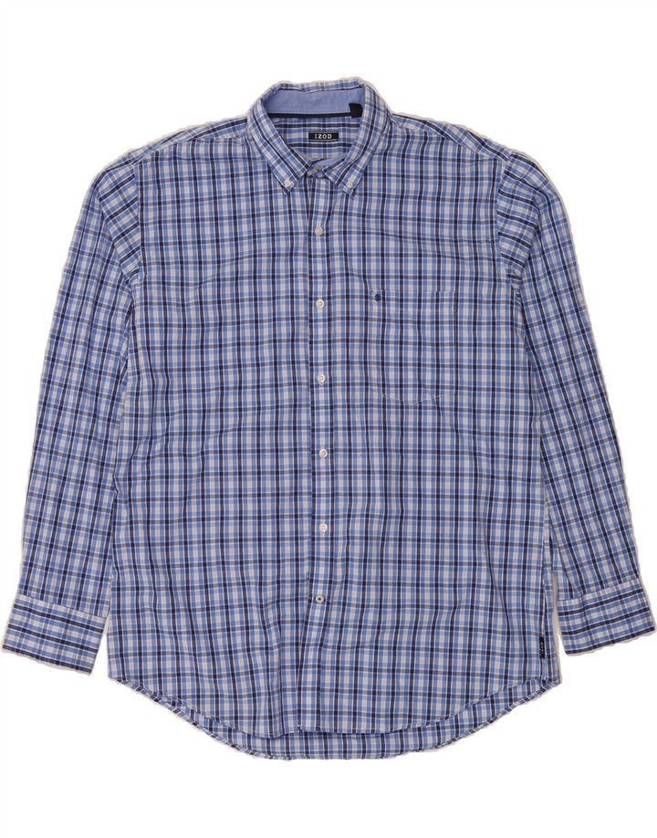 IZOD Mens Shirt XL Blue Check Cotton Vintage Izod and Second-Hand Izod from Messina Hembry 