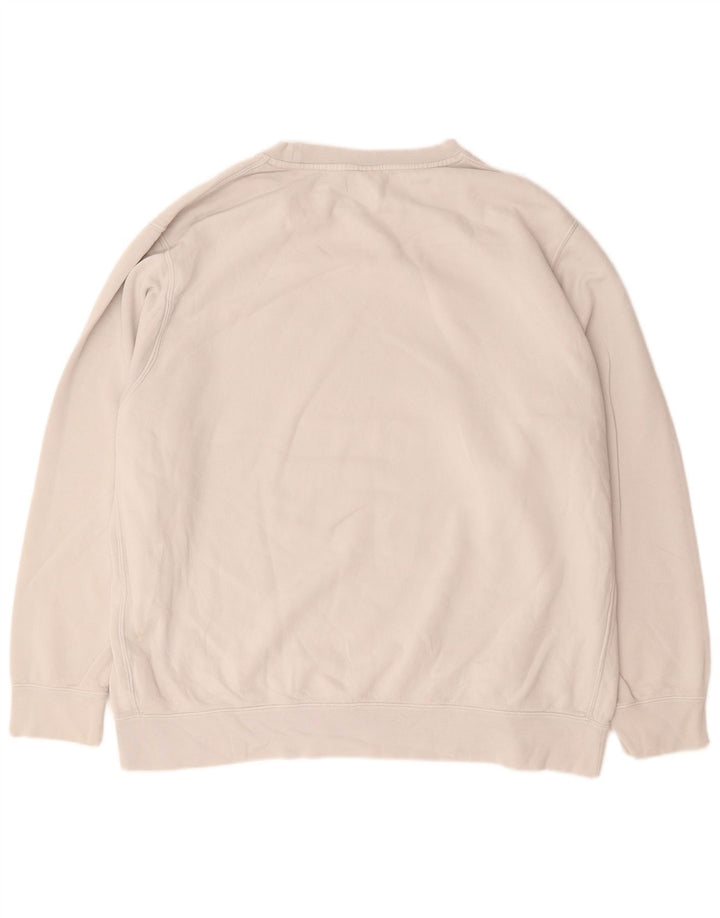 Felpa con grafica Nike da uomo, maglione 2XL, cotone bianco