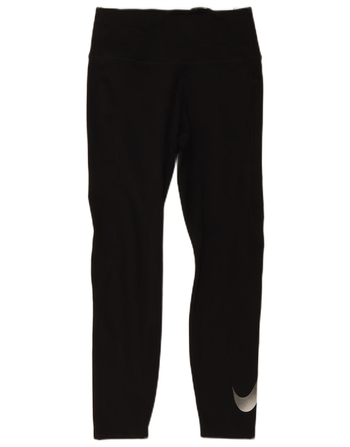 Leggings grafici Nike Dri Fit da donna UK 10 piccoli poliestere nero