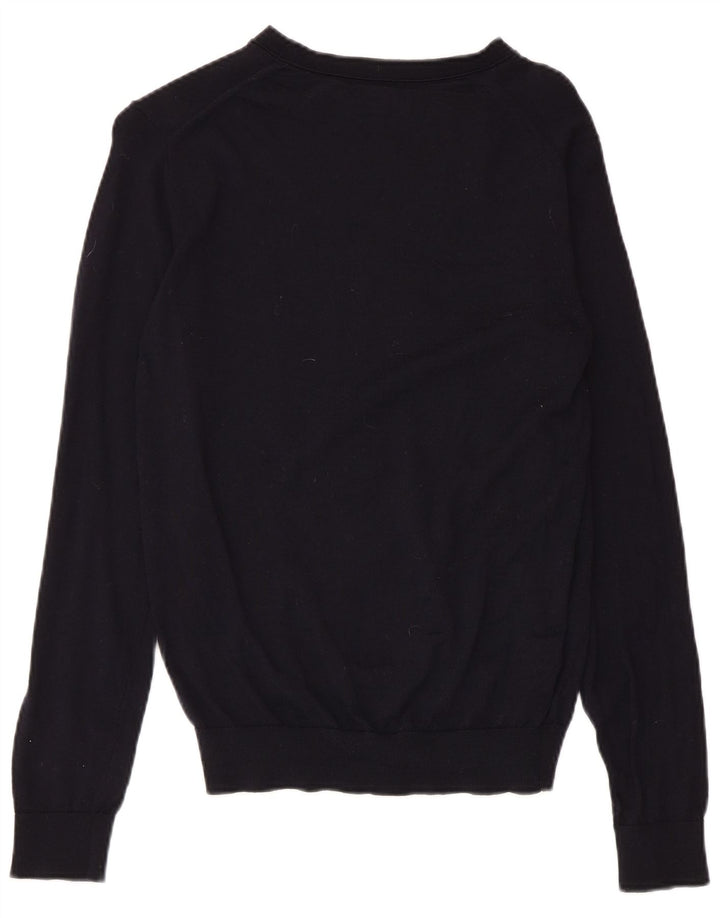 REISS Maglione da donna con scollo a barchetta UK 12 Lana medio blu navy