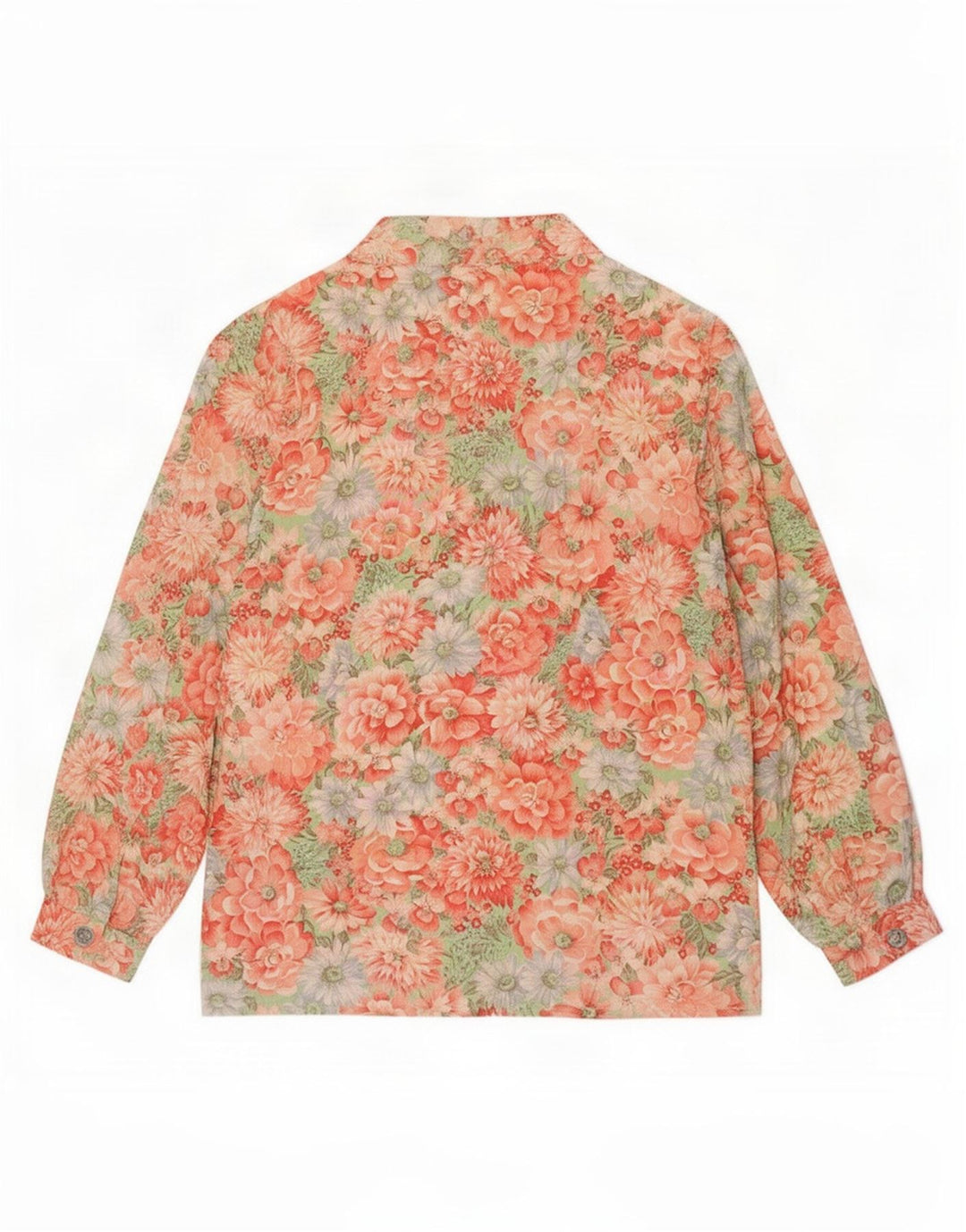 Camicetta camicia vintage da donna UK 14 floreale multicolore medio