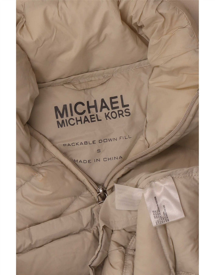 Giacca imbottita da donna Michael Kors UK 10 piccola in nylon beige