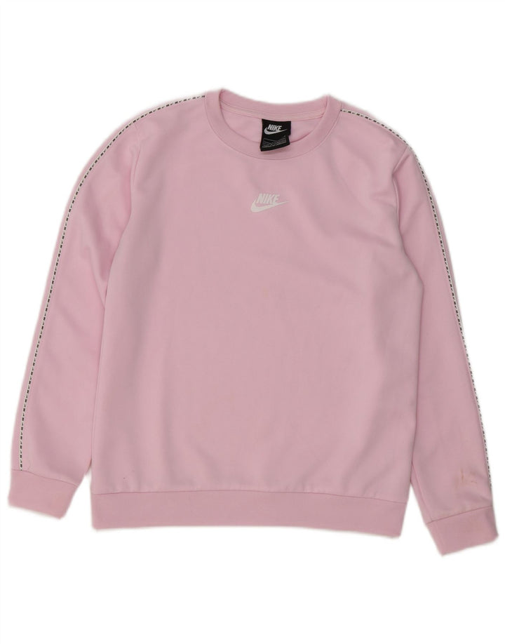 Felpa grafica Nike per ragazze, maglione, 12-13 anni, grande, rosa, in poliestere
