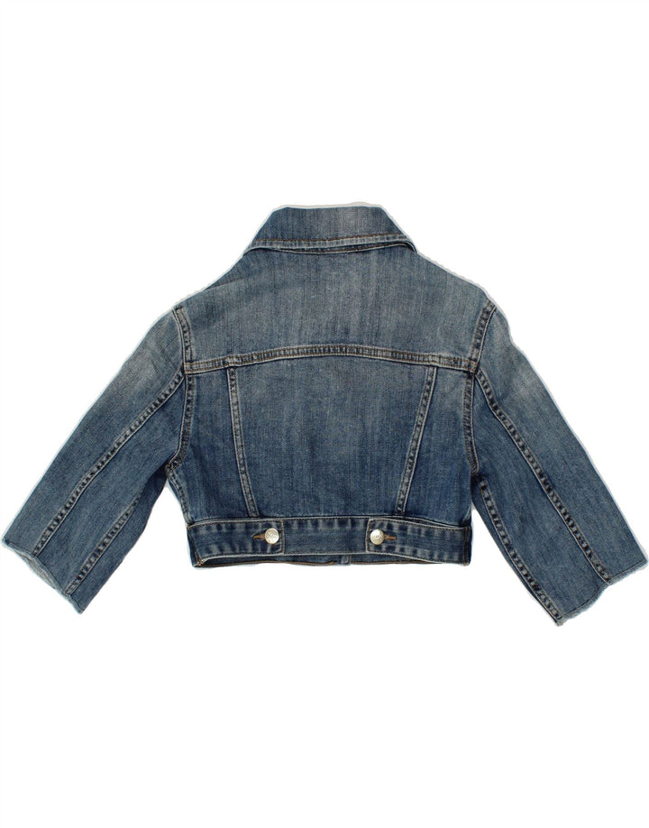 LIU JO Womens Crop 3/4 Sleeve Denim Jacket UK 2 2XS Blue Vintage Liu Jo and Second-Hand Liu Jo from Messina Hembry 