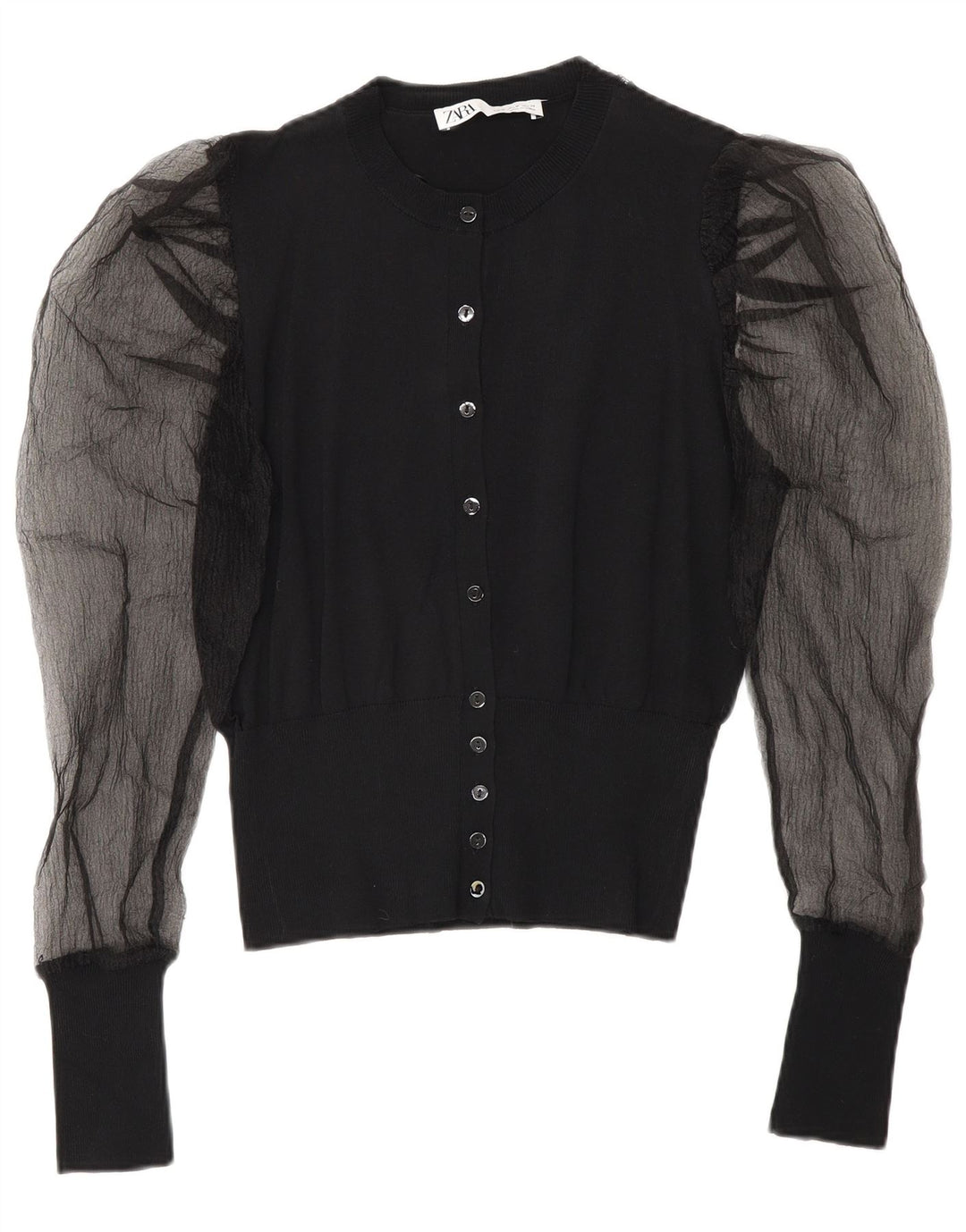 Top Cardigan Donna Zara Viscosa Nera Media