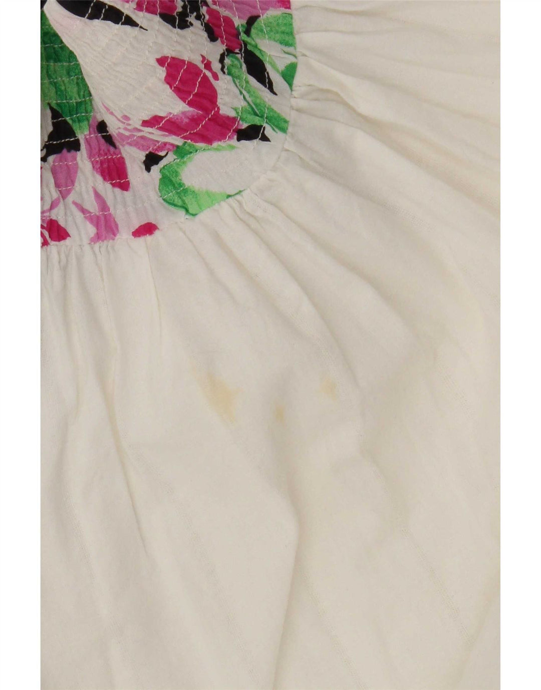 Gonna svasata a pieghe da donna vintage W34 grande floreale bianco