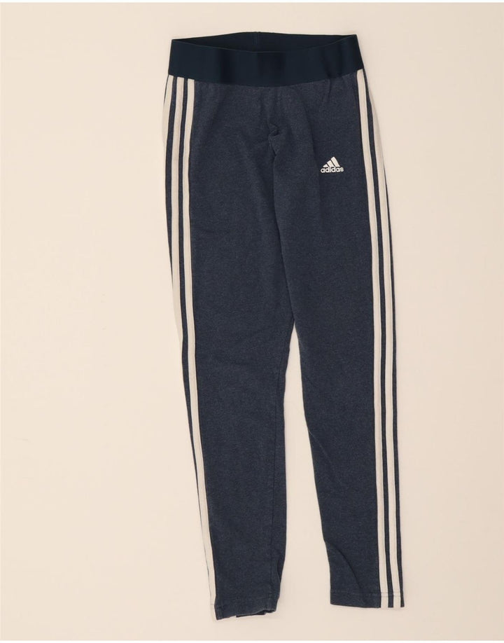 ADIDAS Womens Leggings UK 8/10 Small  Blue Cotton Vintage Adidas and Second-Hand Adidas from Messina Hembry 