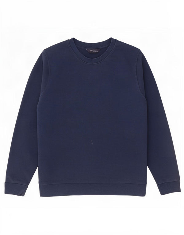 Felpa da donna Marks & Spencer UK 20 2XL Cotone blu navy