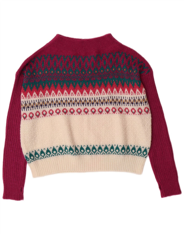 Maglione da donna a collo alto Benetton da donna UK 14 Acrilico bordeaux medio