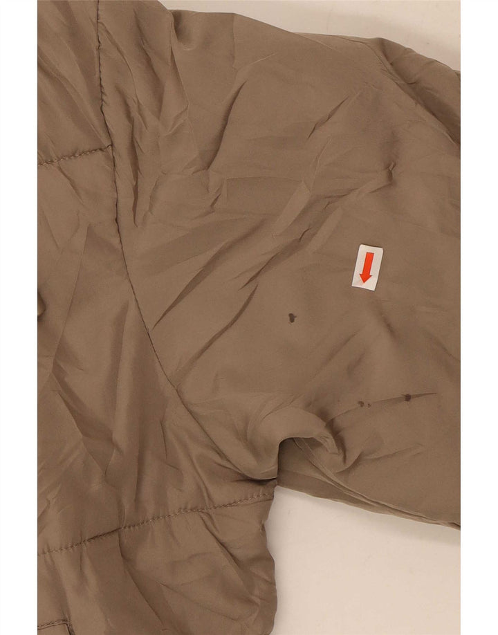 Giacca imbottita oversize con cappuccio da donna Zara UK 10 piccola marrone poliestere