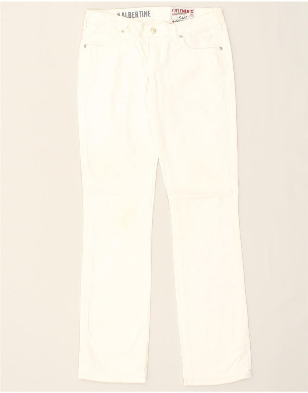 VINTAGE Womens Straight Casual Trousers W27 L33  White Cotton | Vintage Vintage | Thrift | Second-Hand Vintage | Used Clothing | Messina Hembry 