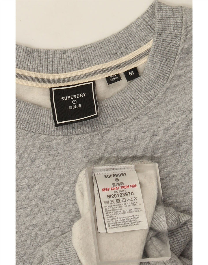 Felpa da uomo Superdry Maglione in cotone chiazzato grigio medio