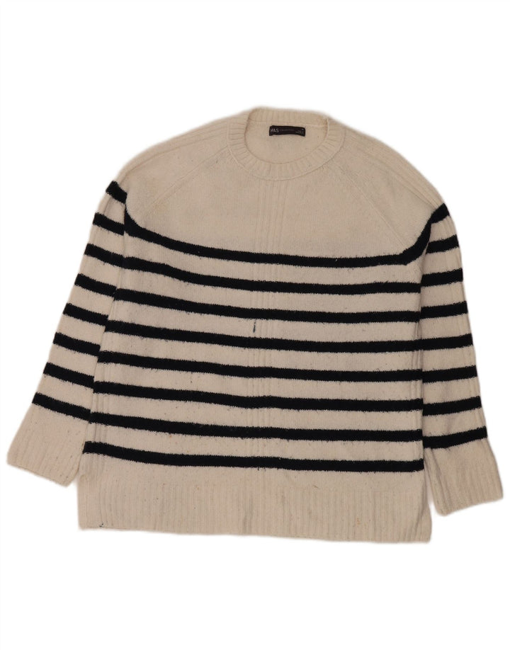 Maglione maglione girocollo da donna Marks & Spencer UK 14 medio bianco sporco