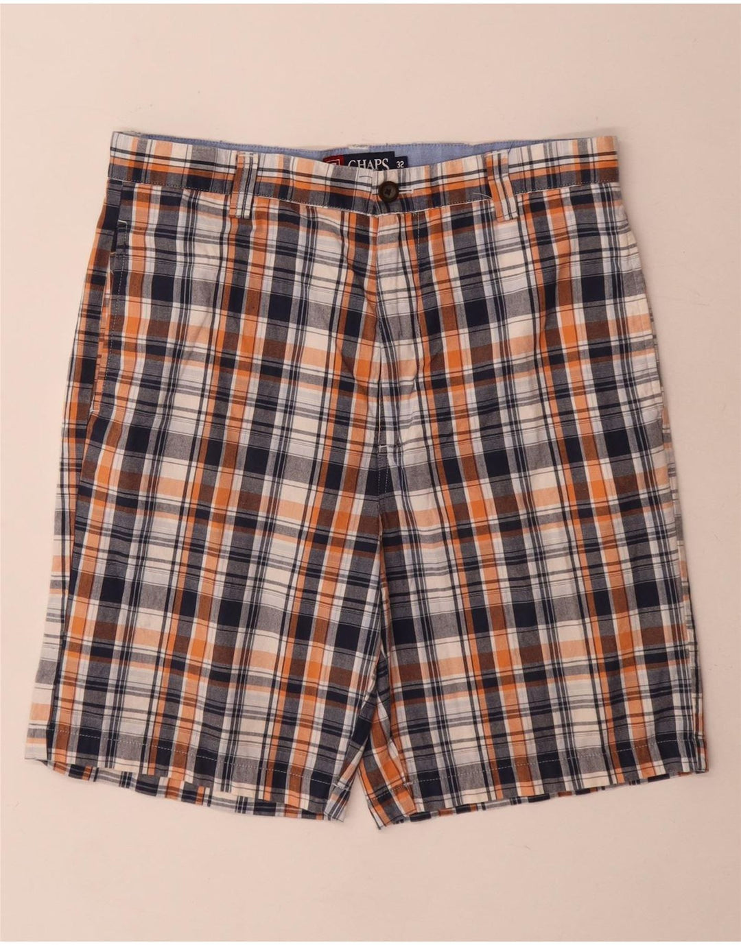 Pantaloncini chino da uomo Chaps W32 medio blu navy a quadri