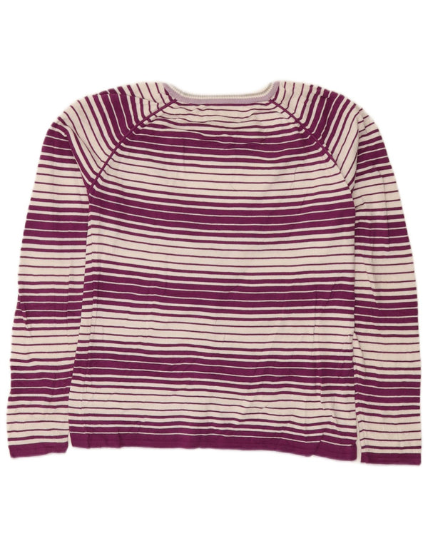 Maglione cardigan da donna Sergio Tacchini UK 12 Cotone a righe viola medio