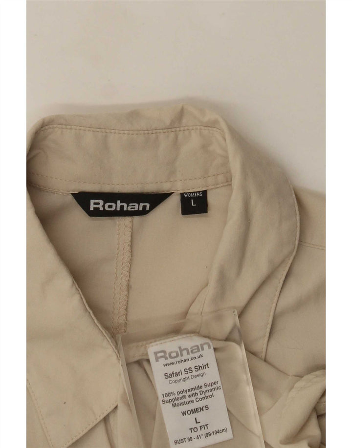 Camicia a maniche corte da donna Rohan UK 16 Large Beige Poliammide