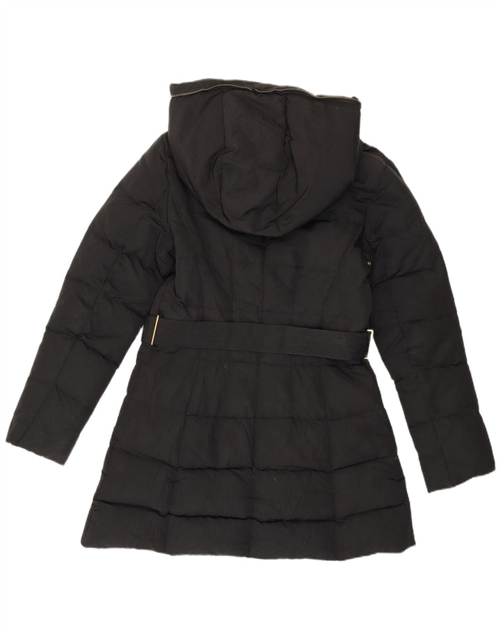 Giacca imbottita con cappuccio da donna Zara UK 16 grande poliestere nero