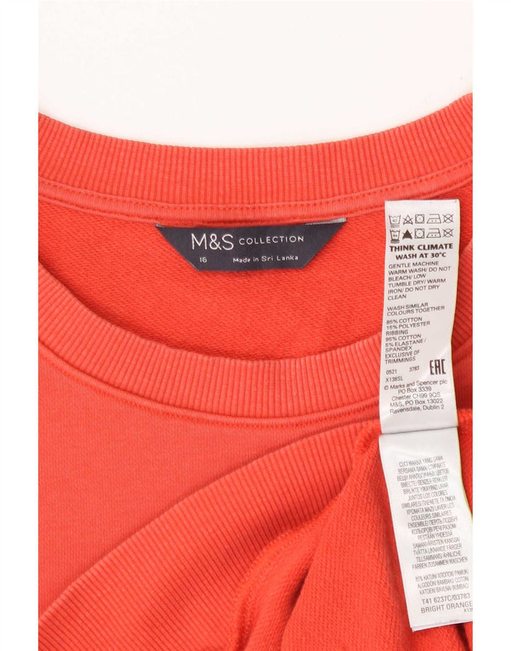 Felpa da donna Marks & Spencer UK 16 grande cotone rosso