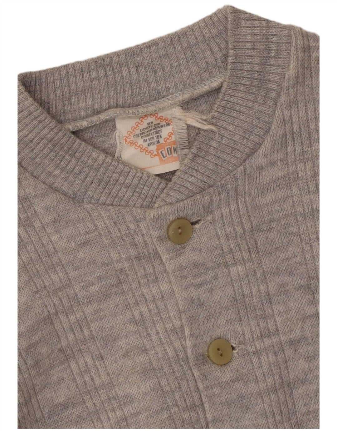 Maglione cardigan da donna vintage UK 14 Grigio medio