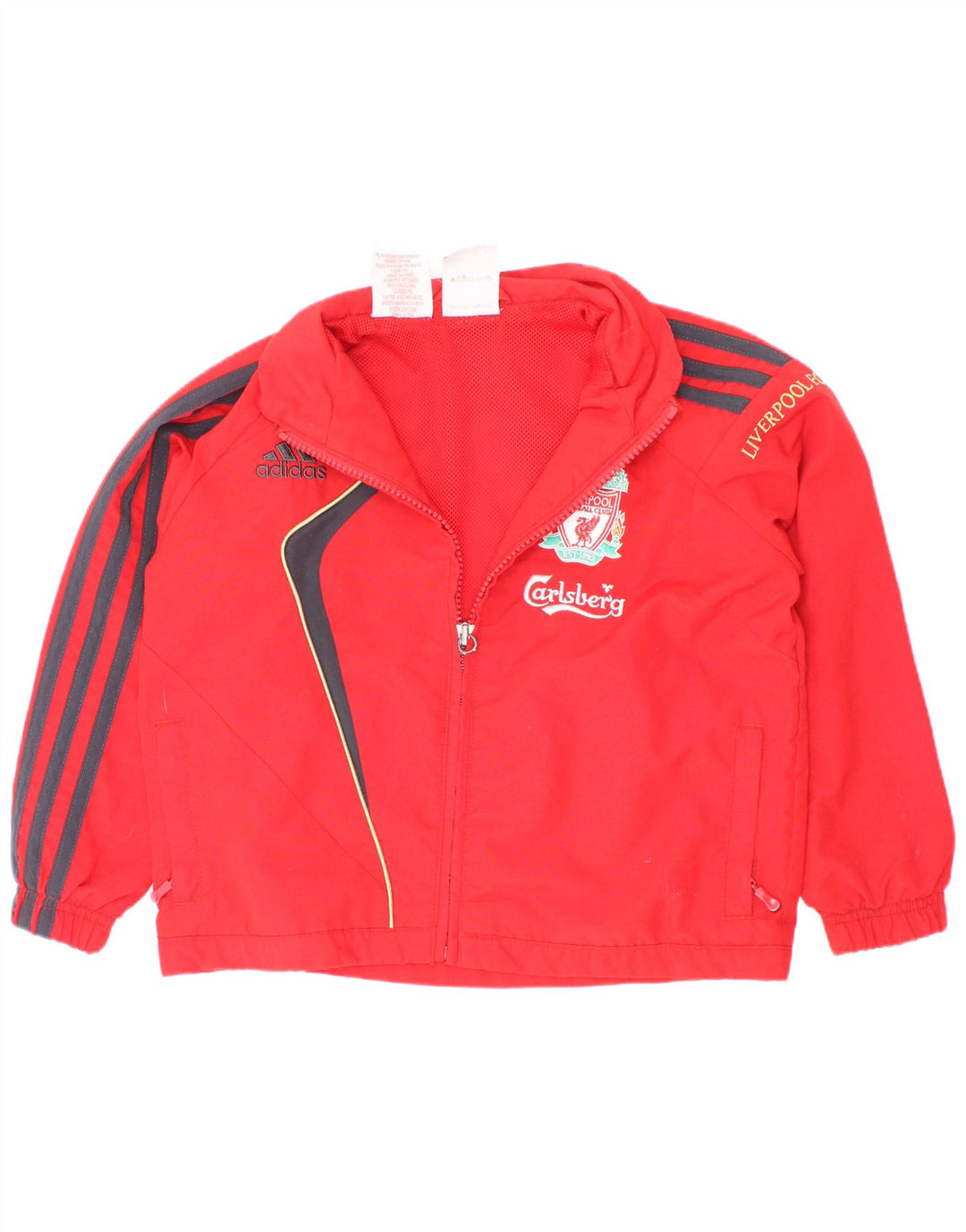 Giacca superiore della tuta da ginnastica Adidas da ragazzo Liverpool 3-4 anni Colore rosso