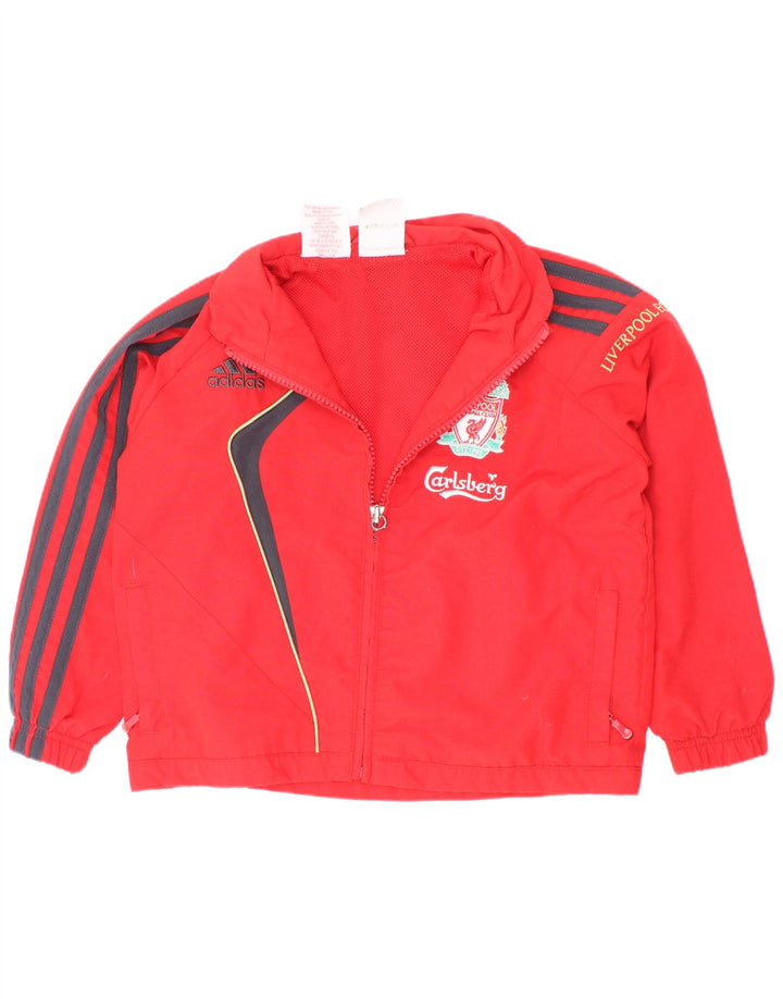 Giacca superiore della tuta da ginnastica Adidas da ragazzo Liverpool 3-4 anni Colore rosso