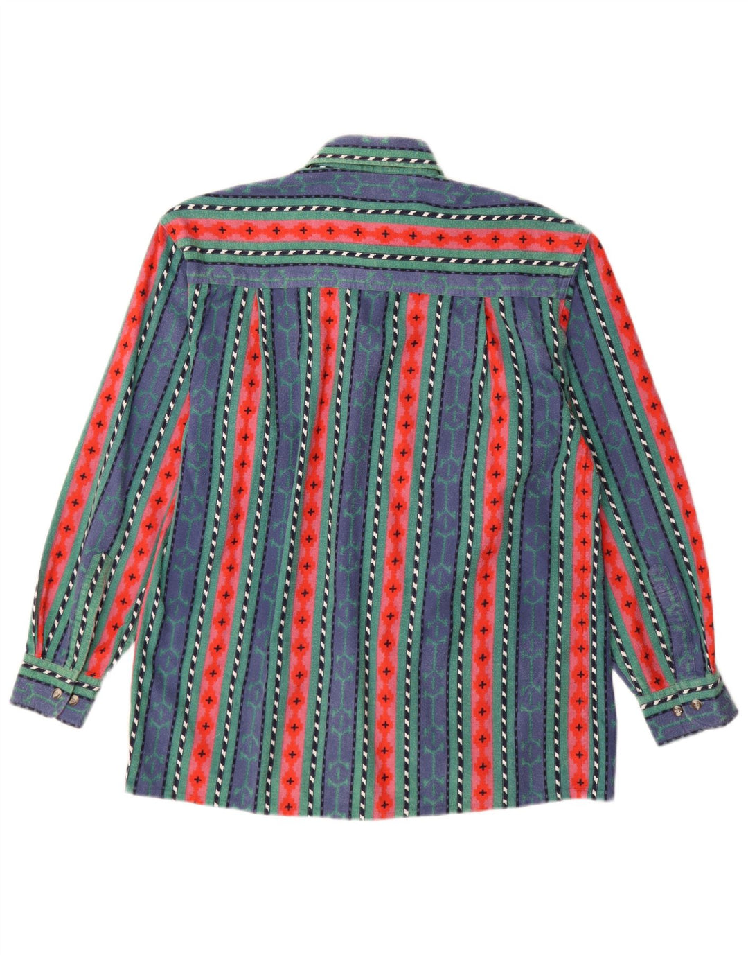 Camicia da uomo in flanella VINTAGE taglia 38 cotone a righe blu medio