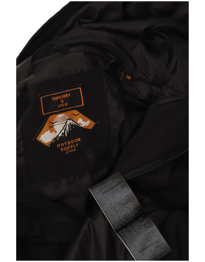 Giacca a vento con cappuccio da uomo Superdry UK 38 poliestere nero medio