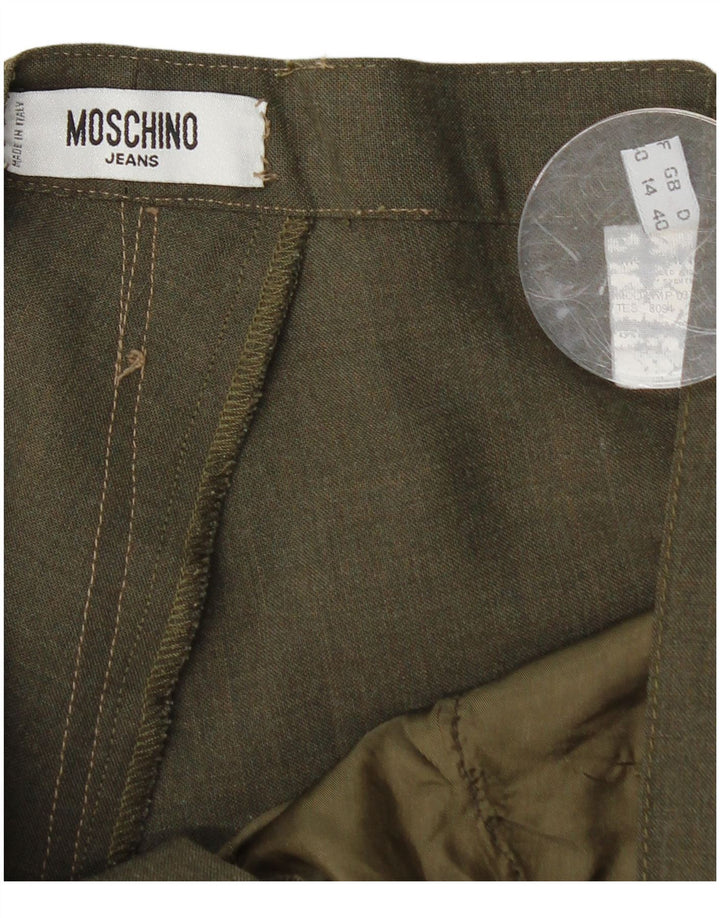 MOSCHINO Womens Straight Suit Trousers UK 14 Medium W28 L31 Khaki