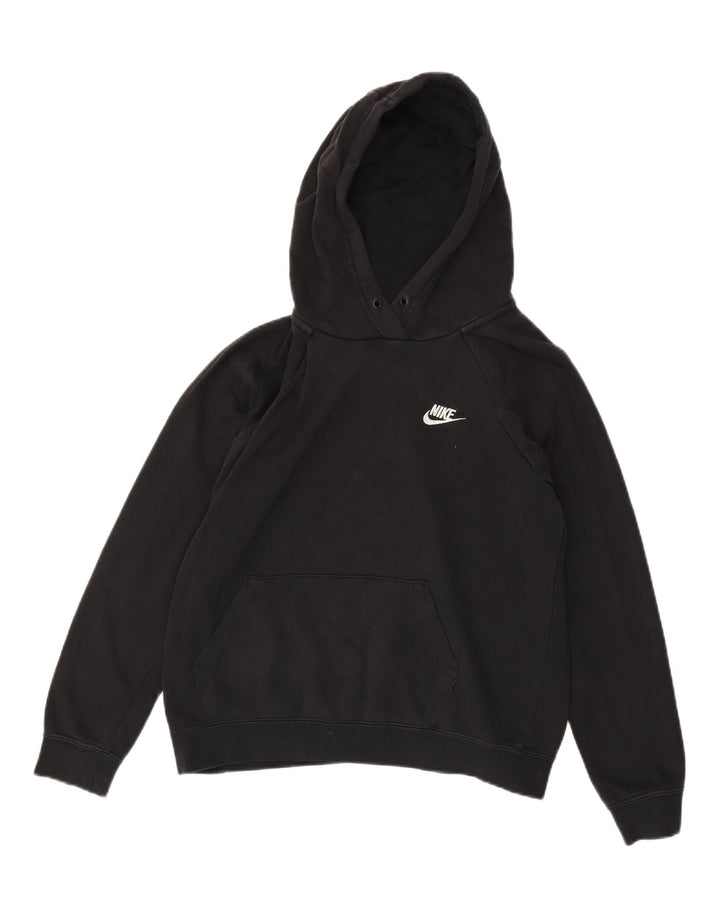 Felpa con cappuccio oversize da donna NIKE UK 14 cotone nero medio