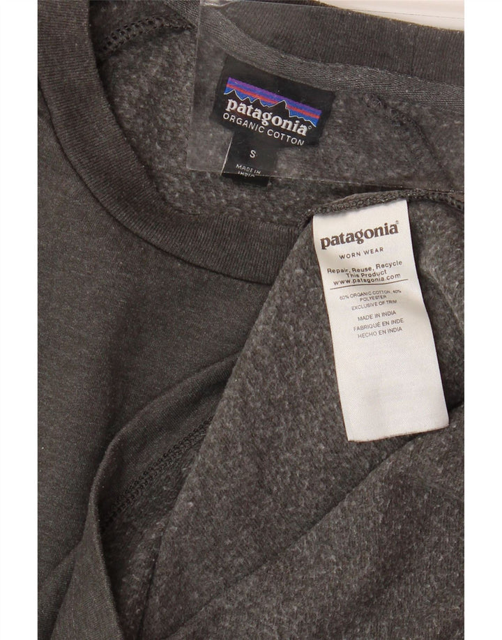 PATAGONIA Top grafico da uomo a maniche lunghe piccolo in cotone grigio