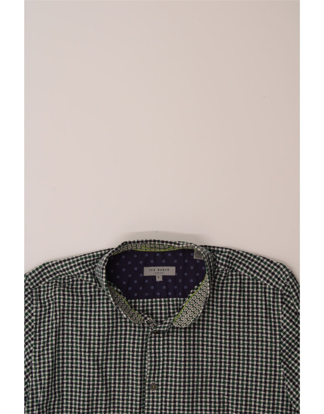 TED BAKER Mens London Shirt Size 3 Medium Green Check Cotton Vintage Ted Baker and Second-Hand Ted Baker from Messina Hembry 