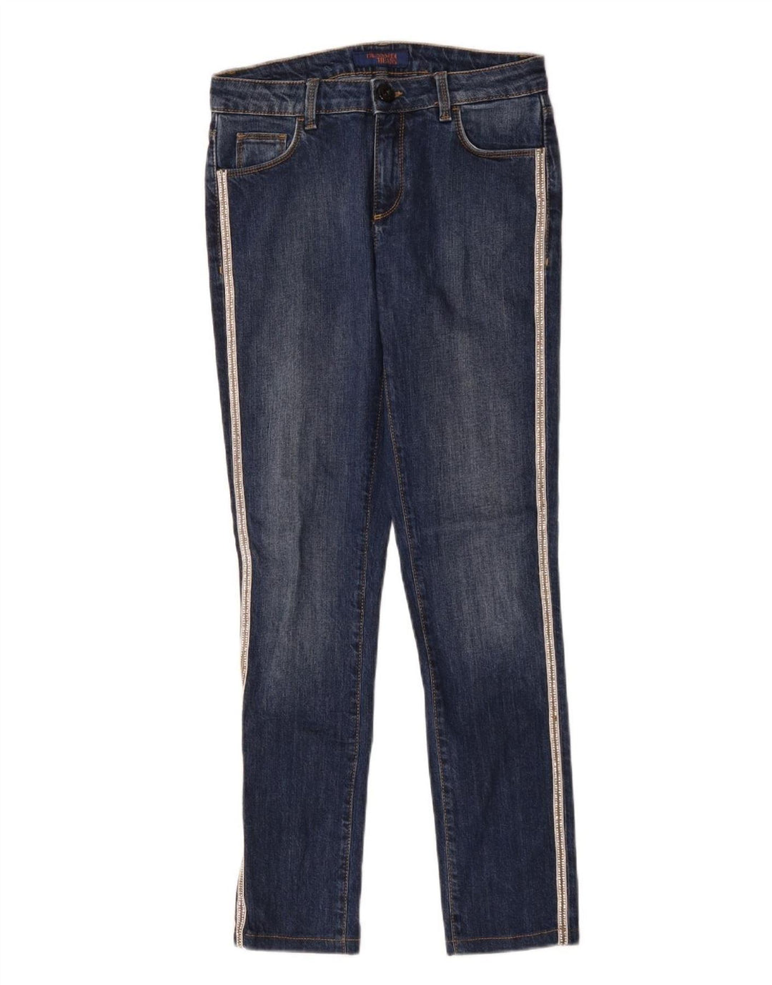 Jeans Slim Donna Trussardi IT 40 Small W26 L29 Blu Cotone