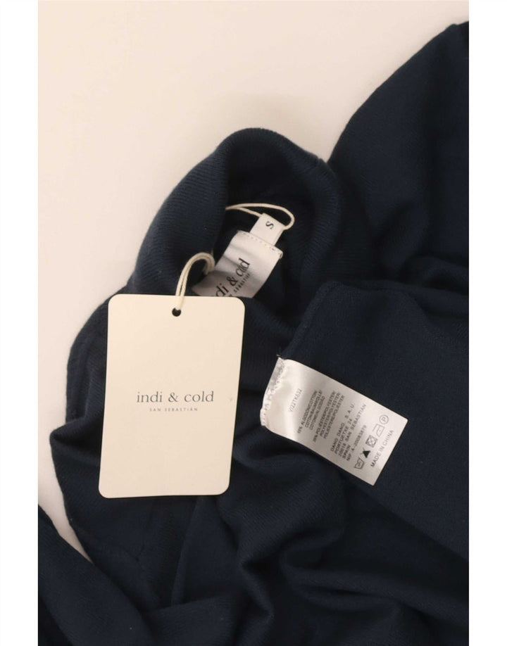 Maglione maglione oversize con collo alto da donna Indi & Cold UK 10 piccolo blu navy