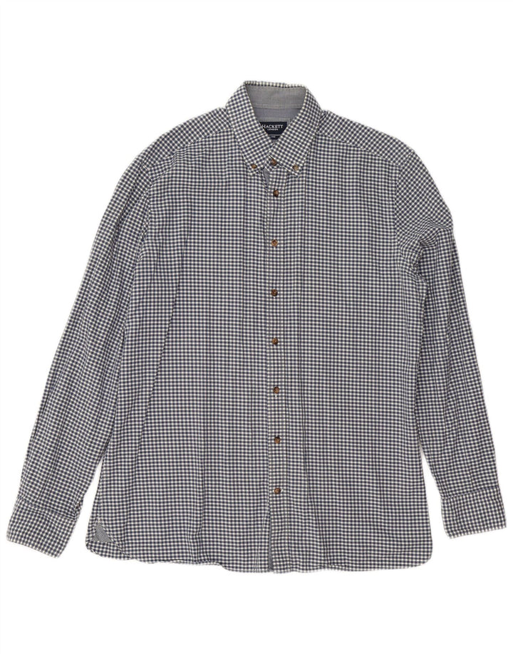 Camicia da uomo slim fit Hackett grande in cotone a quadretti blu navy